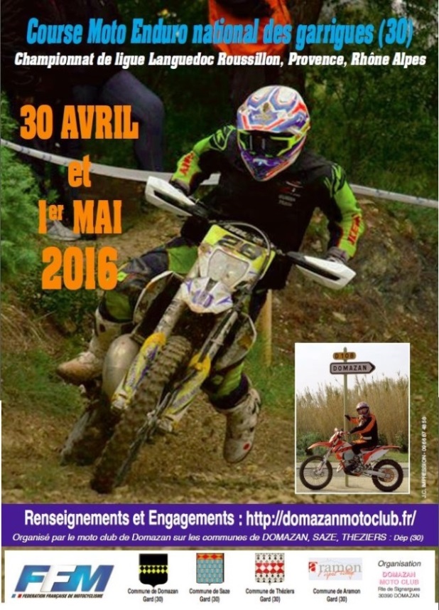 Affiche Enduro Domazan 2016